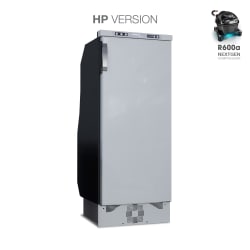 Slim 90 Litre Front opening fridge - with ice box, Light grey door, 12/24Volt Integral Nano Compressor