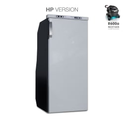 Slim 90 Litre Front opening fridge - with ice box, Grey door, 12/24Volt Up High Integral Nano Compressor