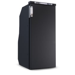 Slim 90 Litre Front opening fridge - with ice box, Black door, 12/24Volt Remote Nano Compressor