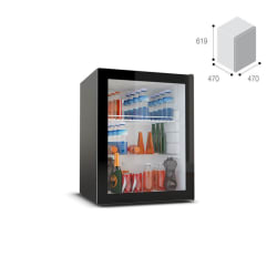 60L MINIBAR 220v BLACK EDGE GLASS DOOR(1901)