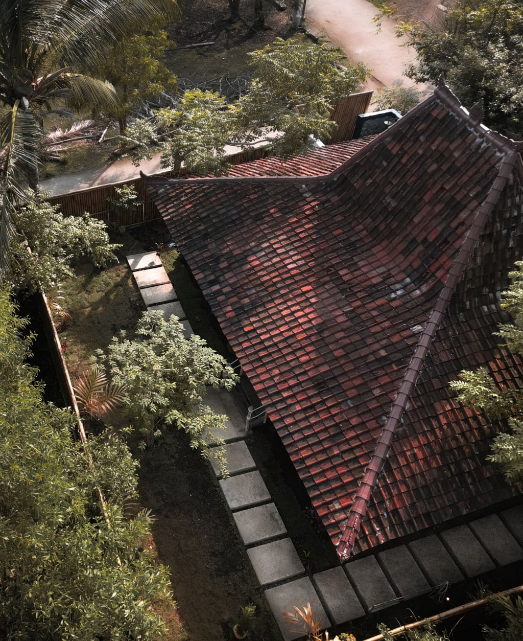 Family bungalow at Lost Paradise Gili from above