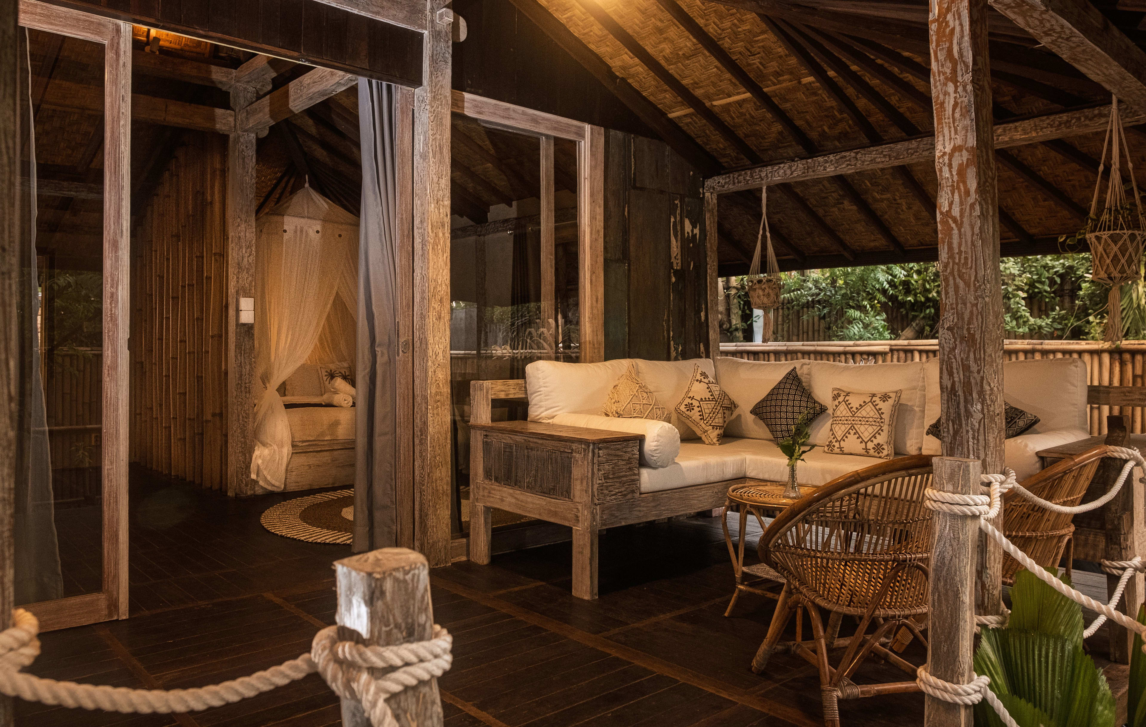 Family bungalow patio