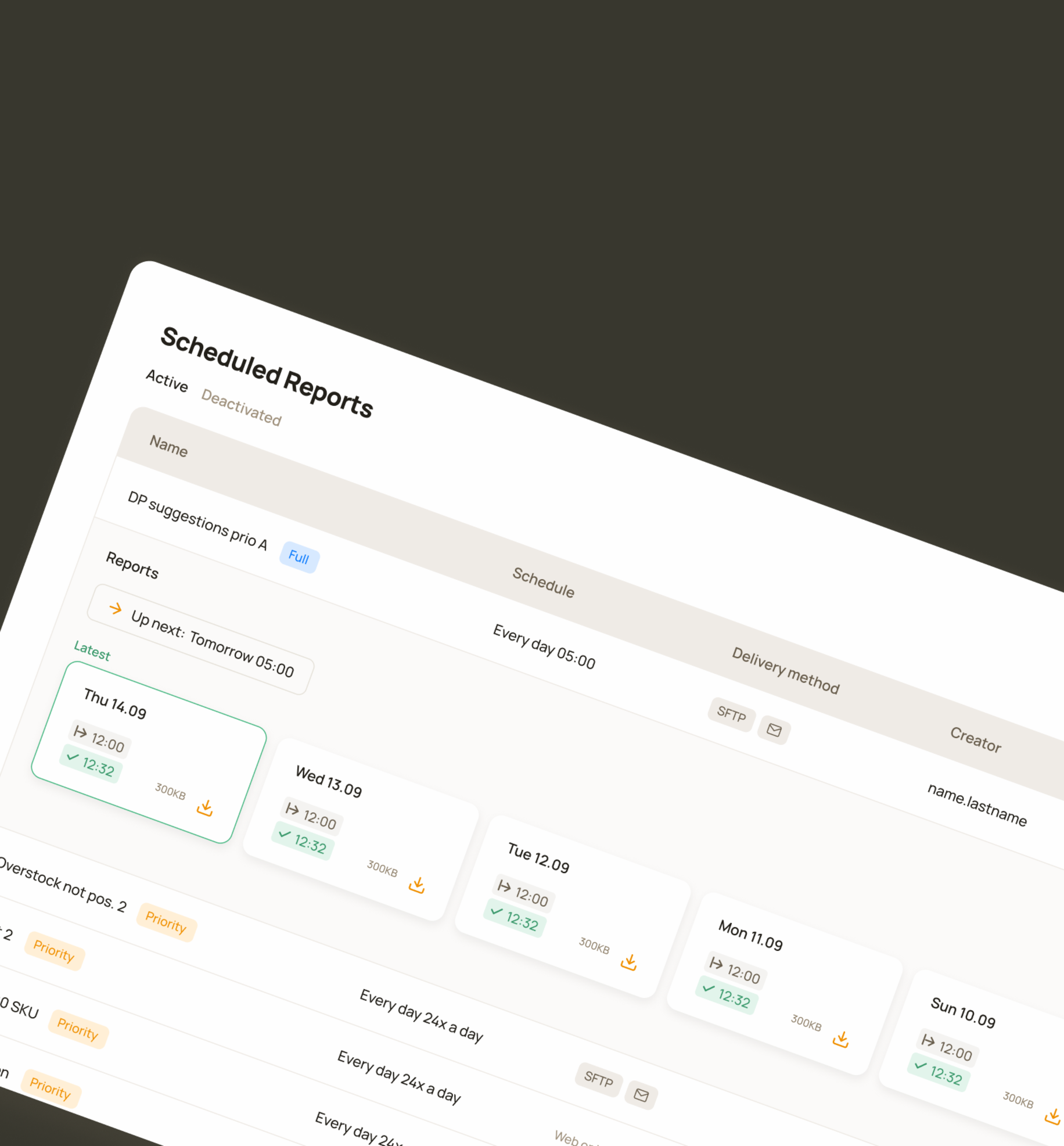 Scheduled Reports project