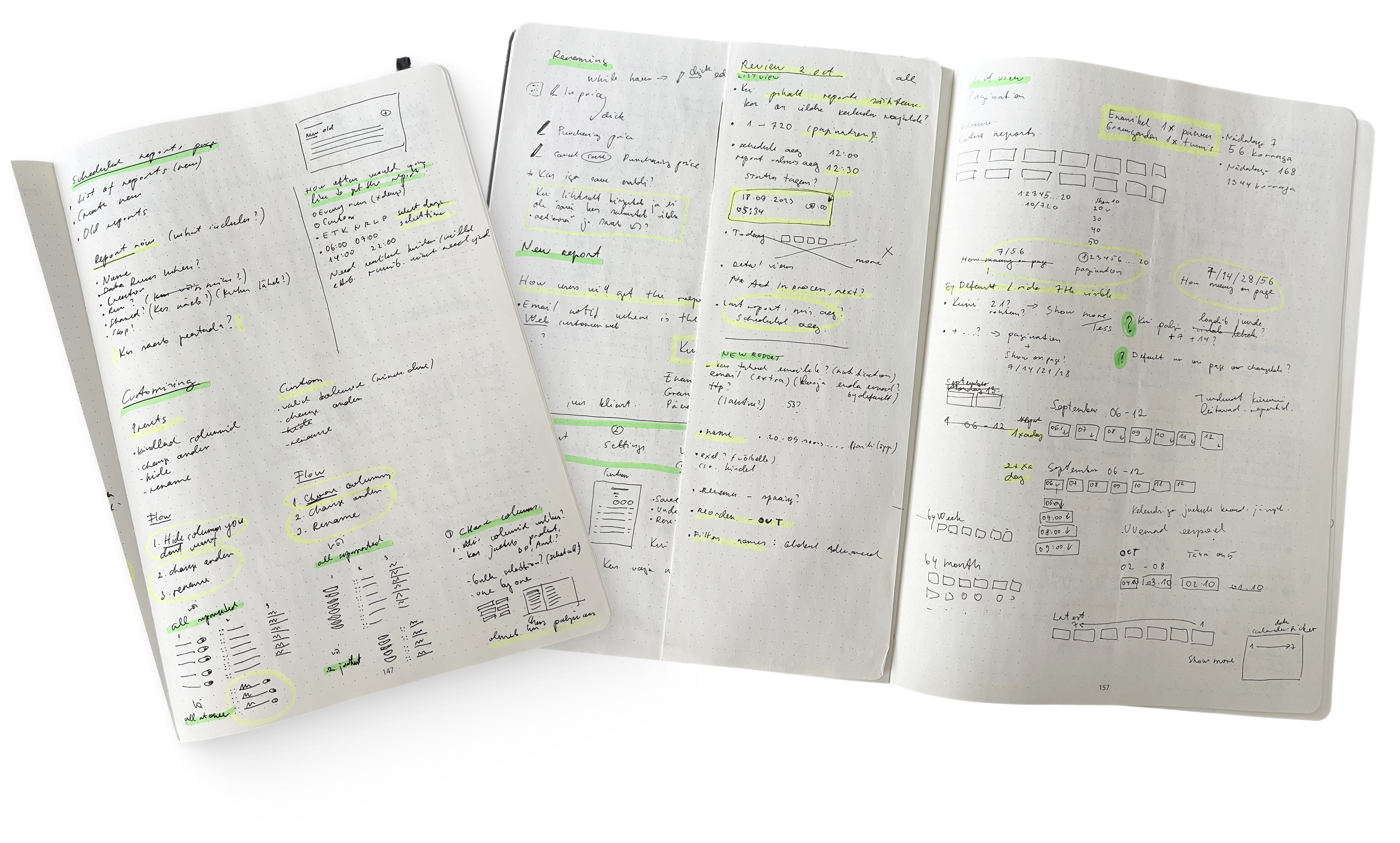 Sketchbook ideation examples