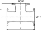 Laippahaarayhde Saint-Gobain PAM DN 150x150x90 epoksoitu 