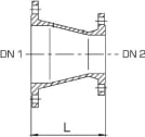 Laippasupistusyhde Saint-Gobain PAM DN 150-100 epoksoitu 