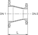 Laippasupistusyhde Saint-Gobain PAM DN 100-80 epoksoitu 