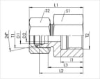 Leikkuurengasliitin suora HST 1/4"-12 L SK 