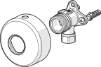 Pinta-asennuskulma suluin Oras G3/4"(1/2")-D12 204021Z-33, mattamusta 