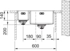 Huullosallas Franke Box Bxx slimtop 260/160-34-16, 127.0436.937 