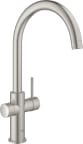 Keittiöhana Grohe Red Duo C juoksuputki, L-koon boileri,, supersteel 