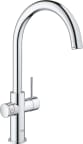 Keittiöhana Grohe Red Duo C juoksuputki, L-koon boileri, kromi 