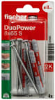 Nailontulppa ruuvilla Fischer DuoPower 8x65 mm uppokanta PZ2 IP 4 kpl/pak 