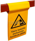 Työmaan varoitus/ohjaustarvike Suomen Turvakauppa varoituslippu kiinteistöpuomiin 