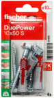 Nailontulppa ruuvilla Fischer DuoPower 10x50 mm kuusiokanta SW13 TX40 IP 4 kpl/pak 
