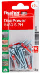 Nailontulppa ruuvilla Fischer DuoPower 6x30 mm kupukanta PH2 IP 12 kpl/pak 