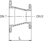 Laippasupistusyhde Saint-Gobain PAM FFR DN 200-100 epoksoitu 