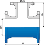 Laippahaarayhde Saint-Gobain PAM T DN 300x300x90 epoksoitu 
