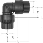 Kulmaliitin 90° JRG Sanipex D50 PN10 