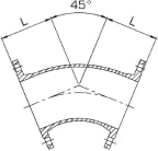Laippakulmayhde Saint-Gobain PAM FFK DN 200x45 epoksoitu 
