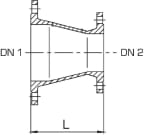 Laippasupistusyhde Saint-Gobain PAM FFR DN 100-50 epoksoitu 