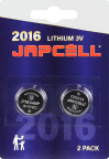 Paristo Japcell CR2016 lithium, 2 kpl 