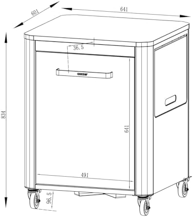 Vue 3 de Cozze Table Roulante Pour