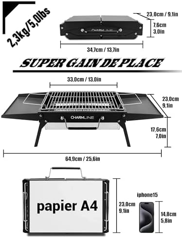 Vue 2 de Charmline Cm Barbecue Portable