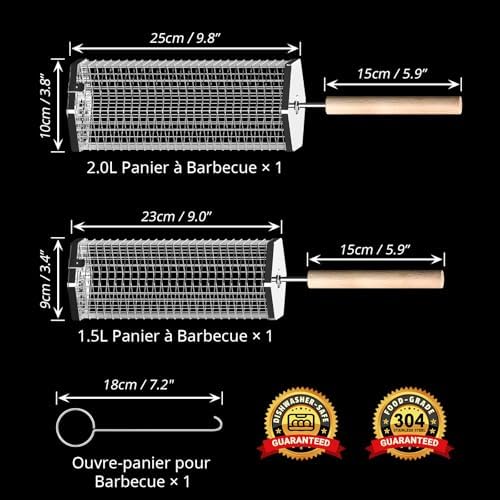 Vue 2 de Panier Barbecue Roulant