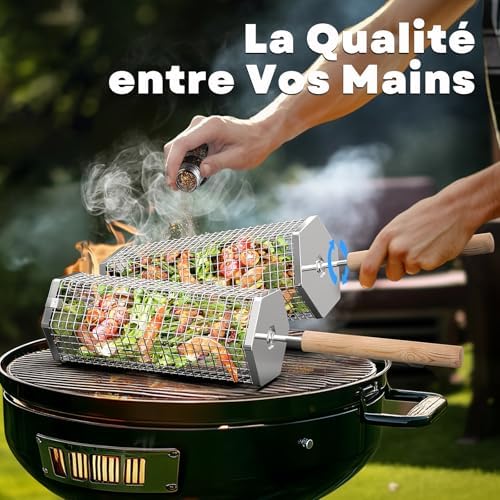 Vue 3 de Panier Barbecue Roulant