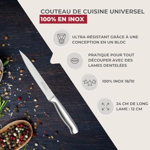 Vue 2 de Nirosta Couteau De Cuisine