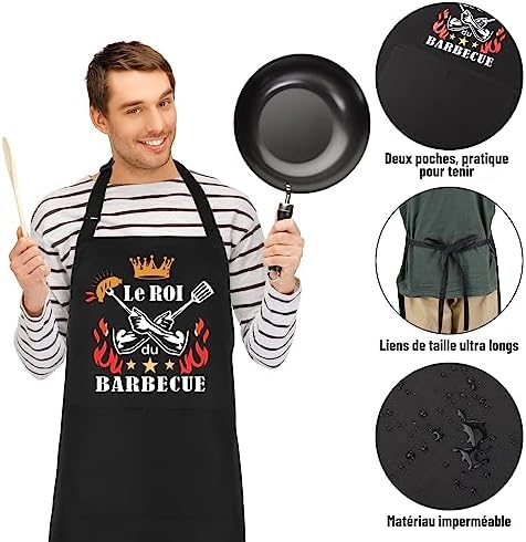 Vue 4 de Tablier Barbecue Homme Tablier