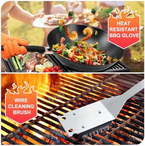 Vue 4 de Pcs Ustensiles Barbecue Kit