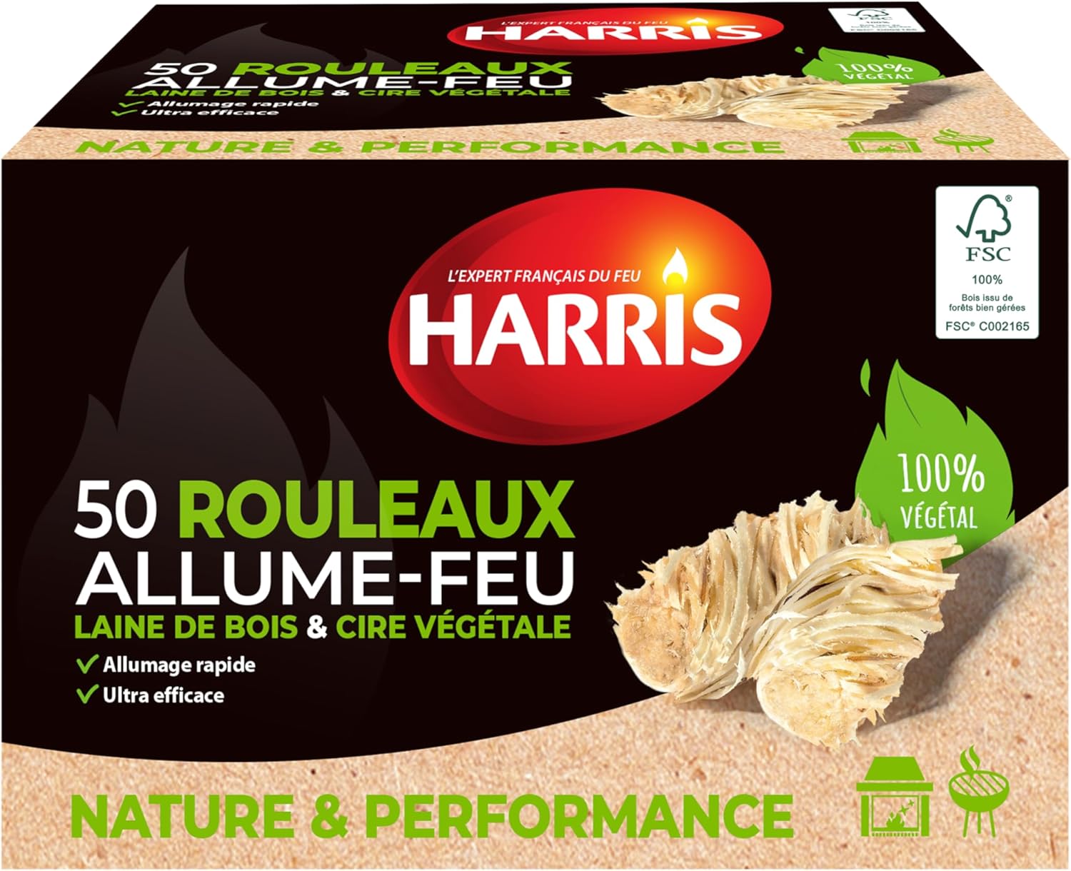 Harris Rouleaux Allumefeu Naturels