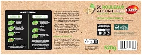 Vue 2 de Harris Rouleaux Allumefeu Naturels