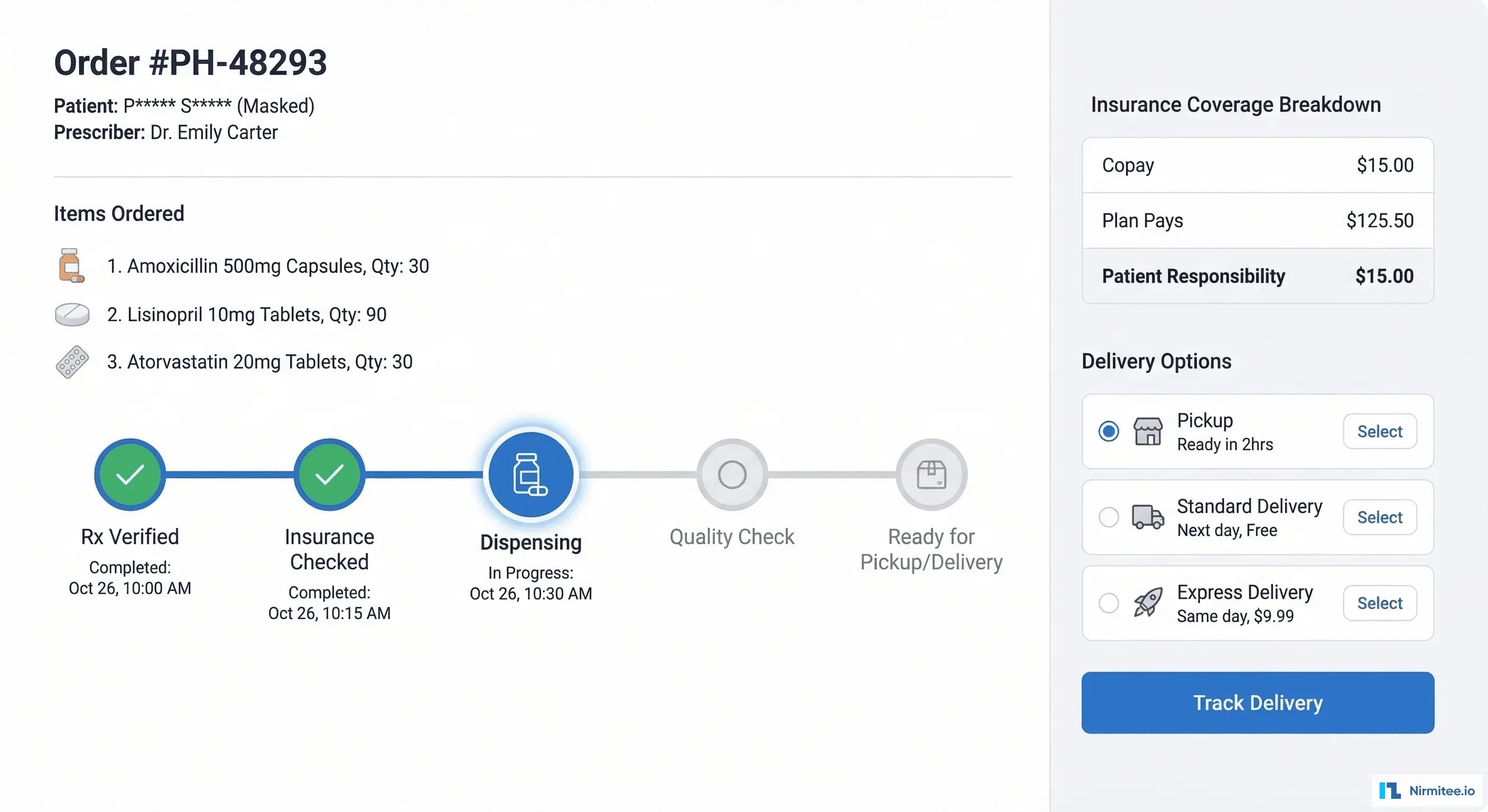Pharmacy Order Fulfillment - Rx Verification to Delivery Tracking