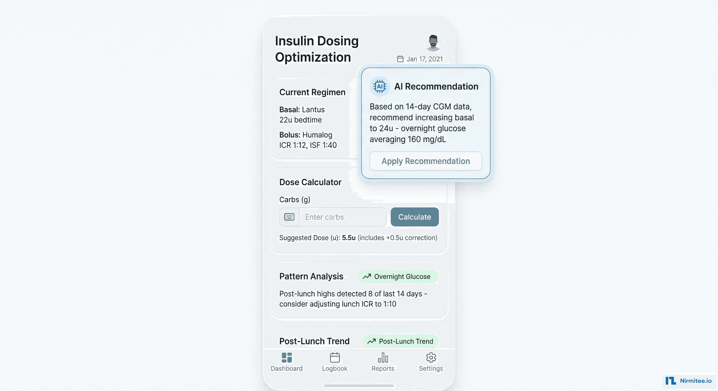 AI Insulin Dosing Optimization - Pattern Analysis and Dose Recommendations