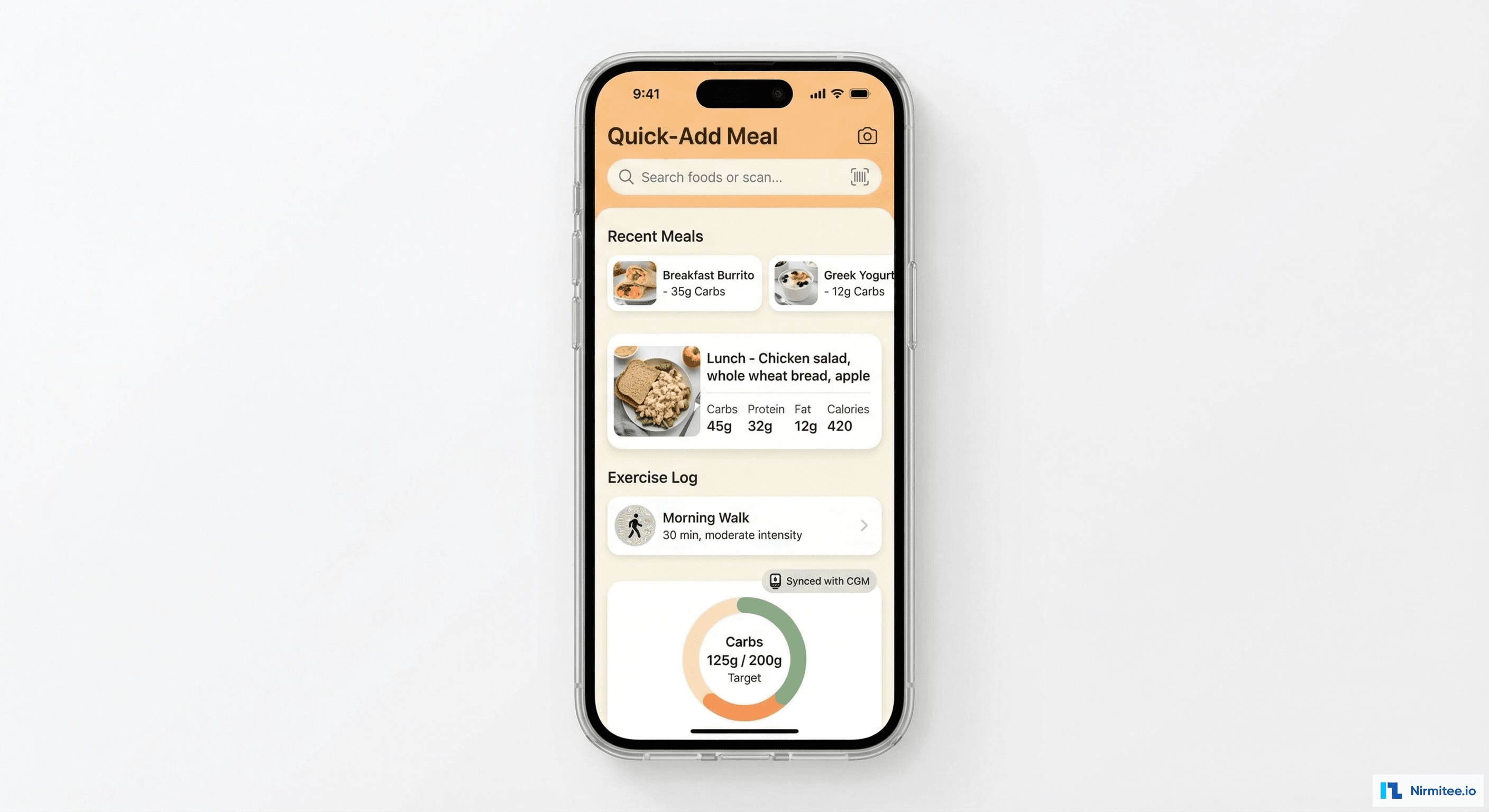 Diabetes Meal and Exercise Logging Mobile App