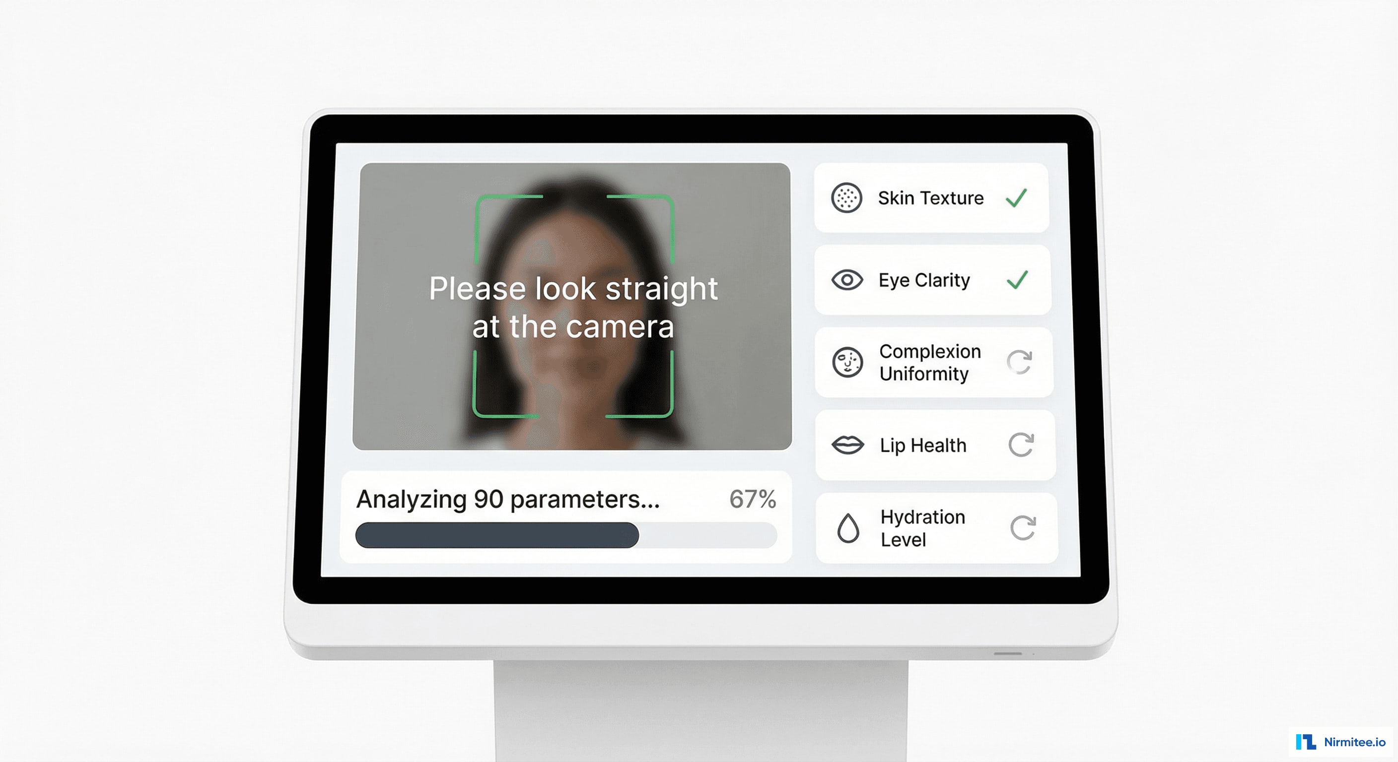 Wellness Station Kiosk - AI Facial Scan in Progress