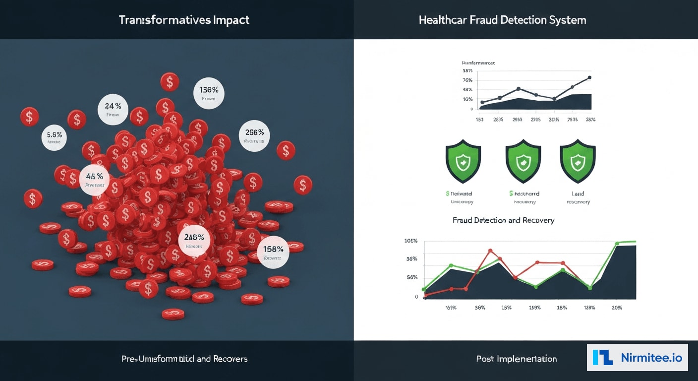 Before and after comparison showing fraud detection transformation from reactive to proactive