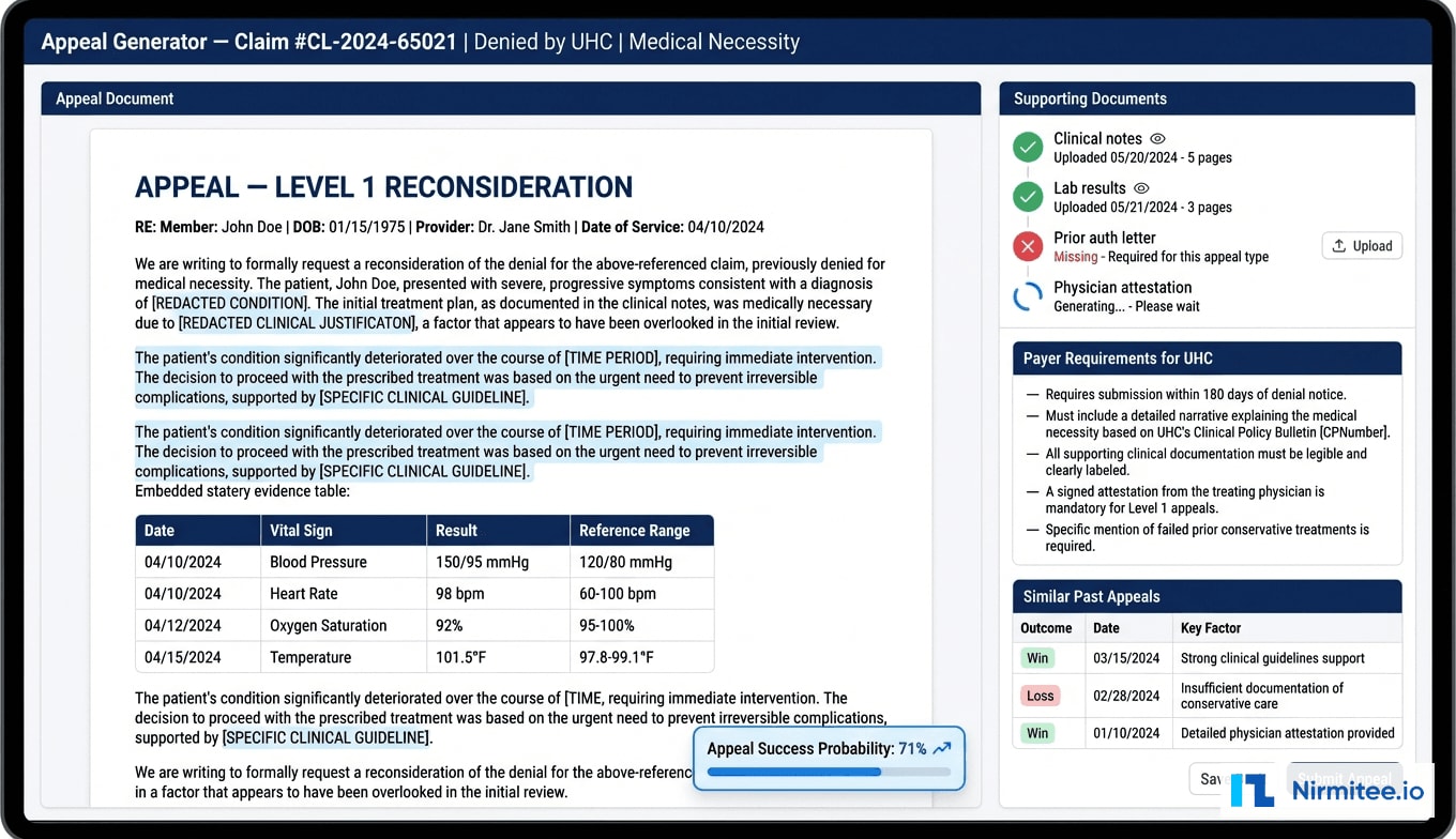 Auto-Appeal Generator - AI-Drafted Appeal Letters with Supporting Documentation