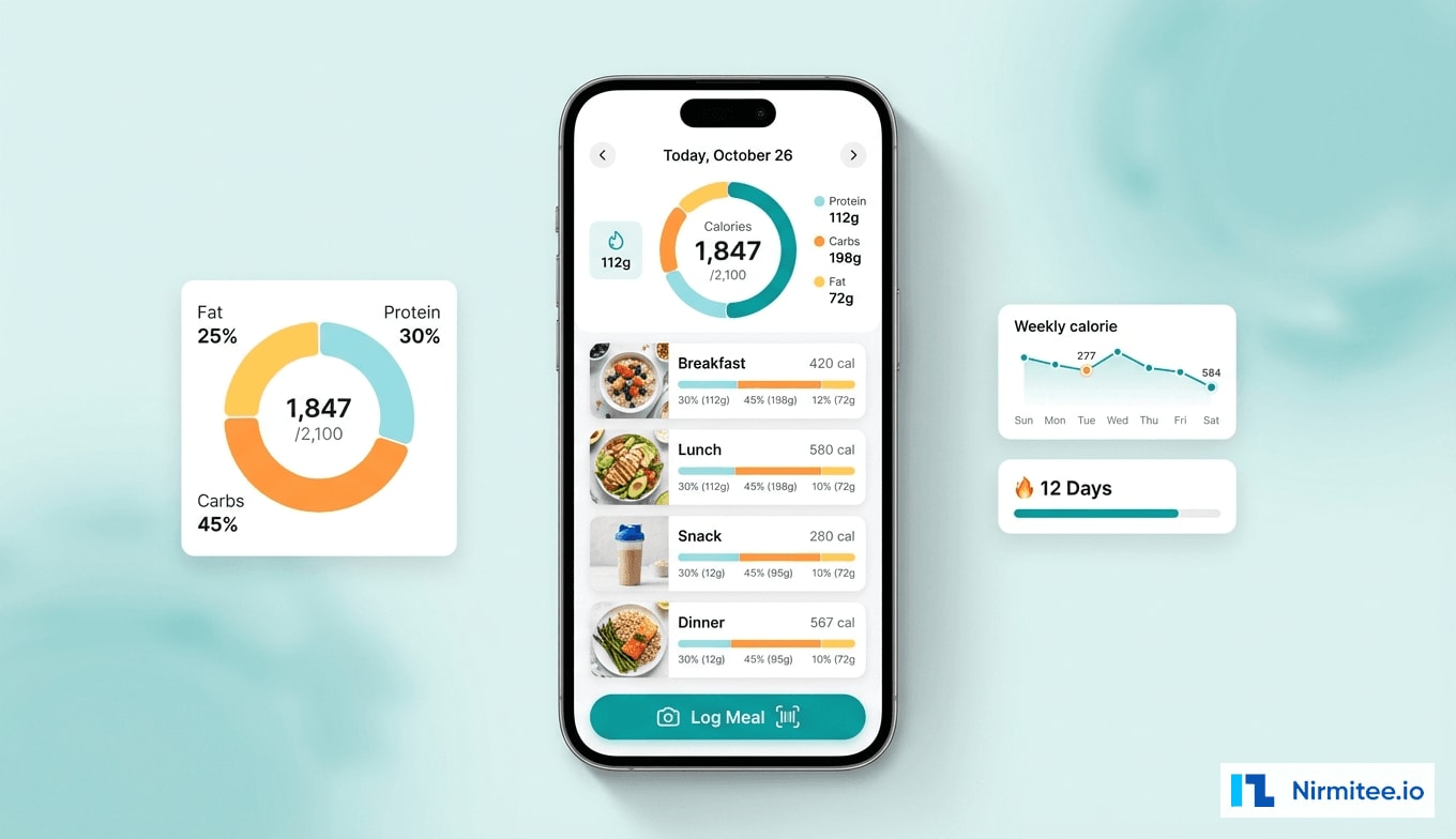 Nutrition Tracking Mobile App - Meal Logging, Macro Tracking, and Calorie Monitoring