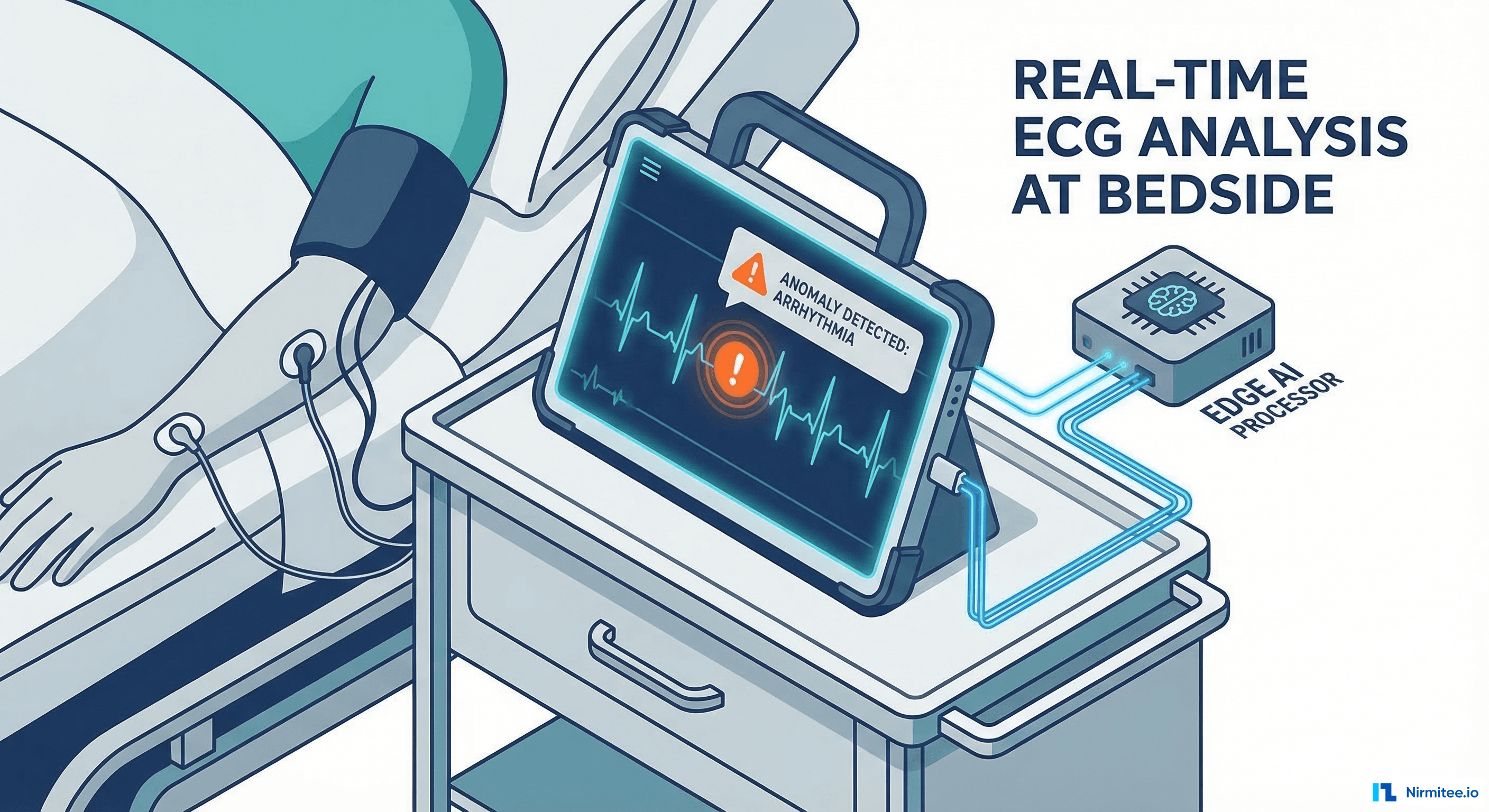 Real-time ECG analysis at bedside using edge AI with anomaly detection