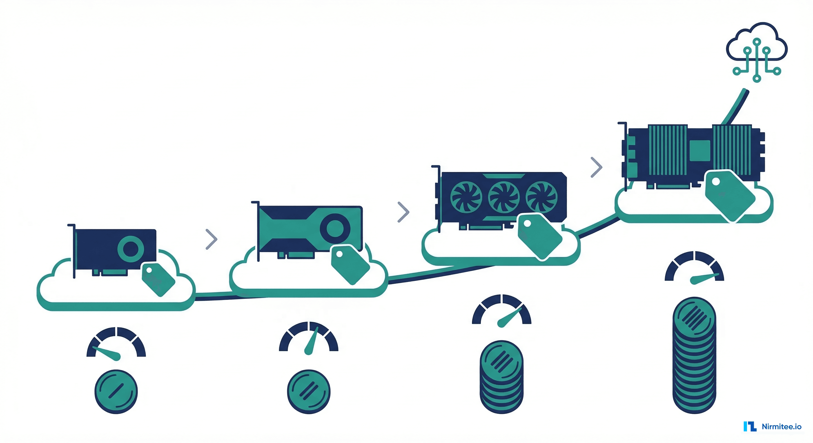 Cloud GPU instance types T4, A10G, L4, A100 with pricing and performance tiers