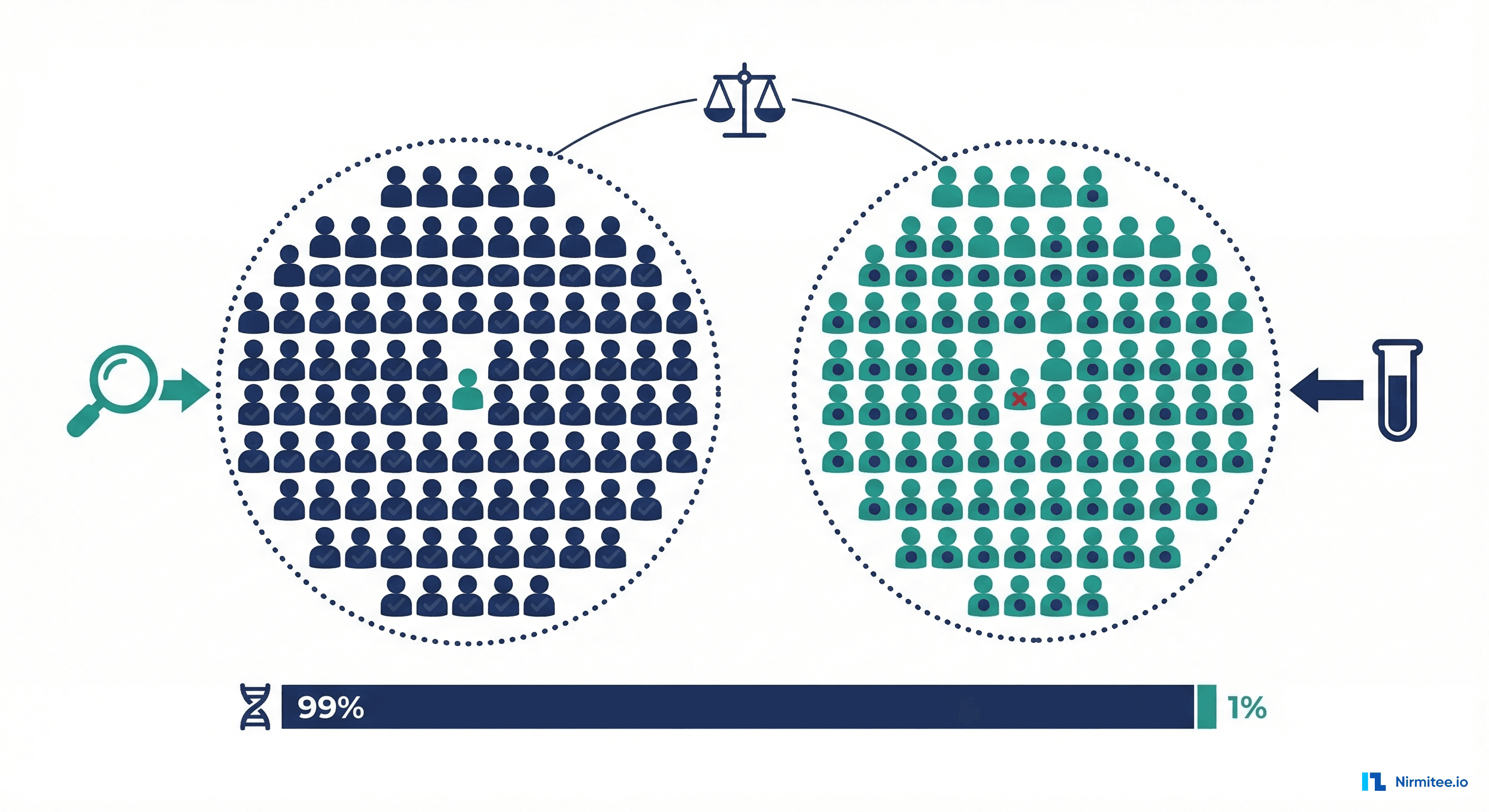Accuracy paradox showing 99 percent accuracy being useless for rare disease detection