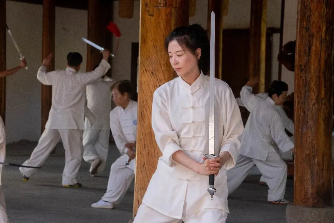 Student sword training