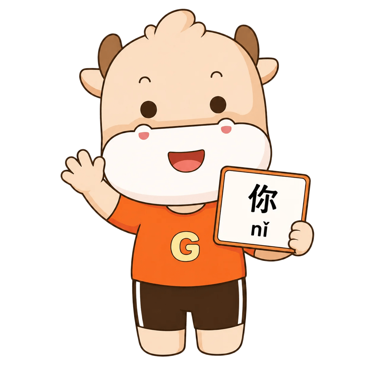 Linh vật Golden Education chào mừng người mới học tiếng Trung HSK 1