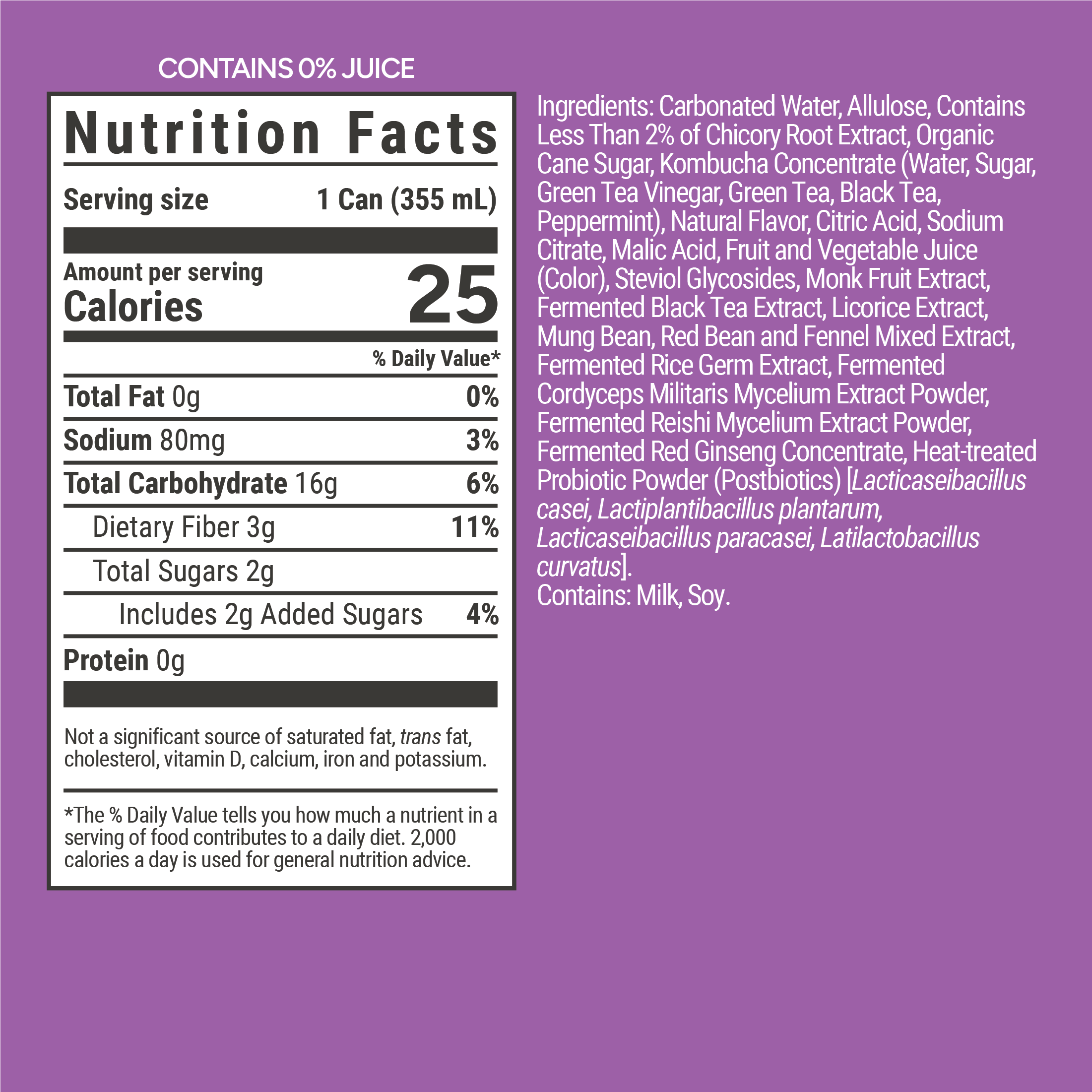 ARIH Dual Biotic Soda, Functional Prebiotic and Postbiotic Soda