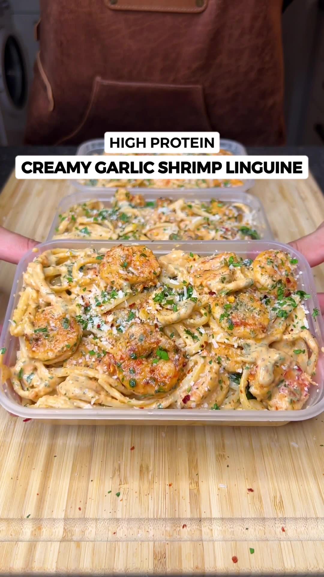 Creamy Lemon Garlic Shrimp Linguine