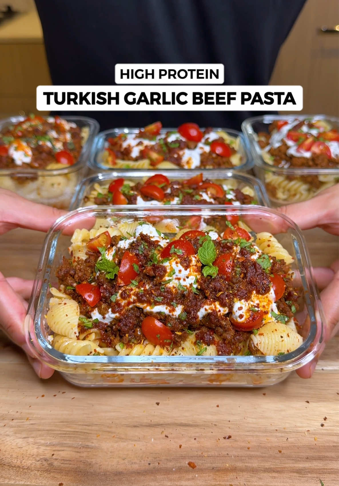 Turkish Garlic Beef Pasta